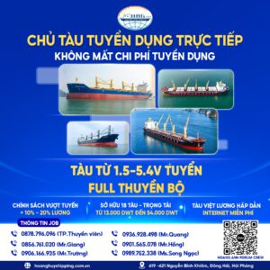 Hoàng Anh Shipping tuyển full thuyền bộ
